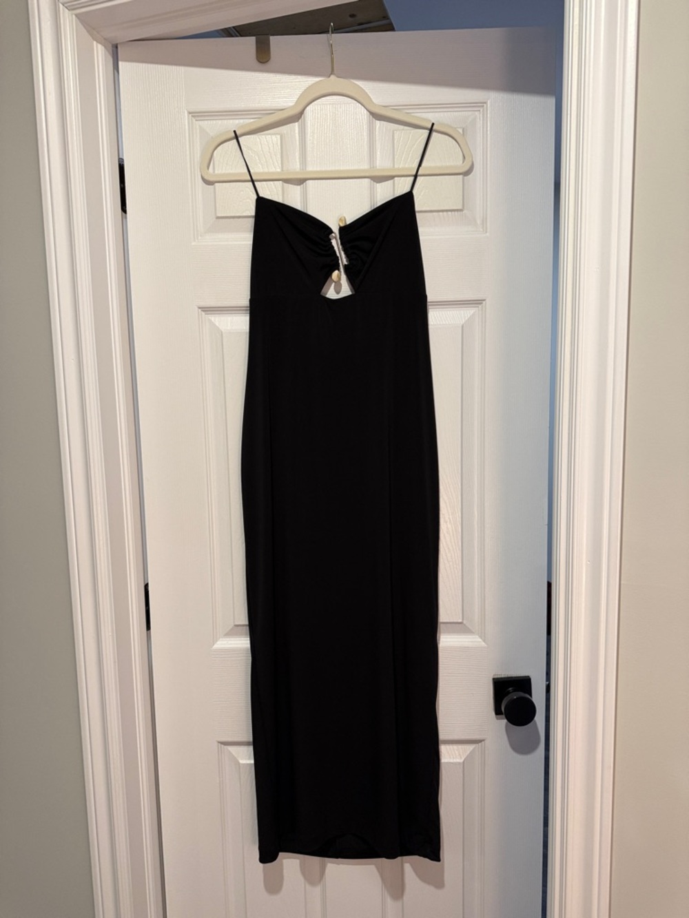 Dynamite Black Spaghetti Strap Maxi Dress - Elegant Evening Slip